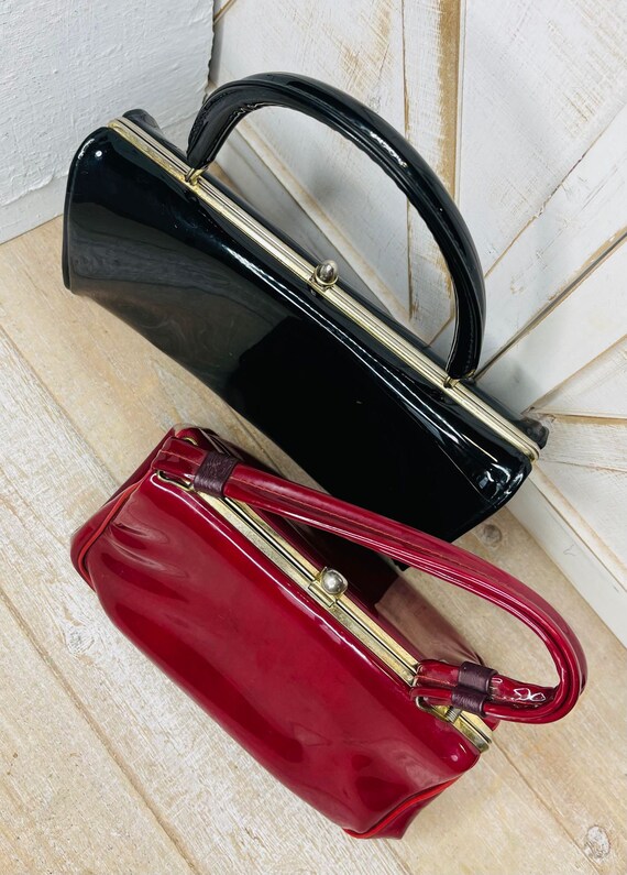 Vintage Small Handbag, Vintage Black Clutch Purse… - image 3