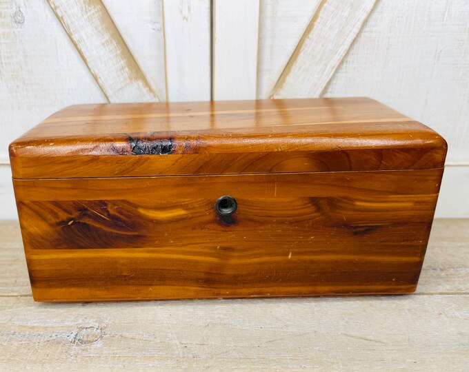 Vintage Lane Miniature Wood Chest Mid Century, Vintage Trinket Box