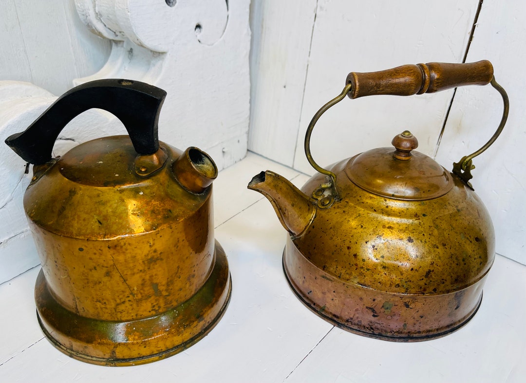 Vintage Copper Tea Pot, Antique Copper Tea Pot, Vintage Kitchen Tea Pot