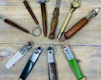 Vintage Barware, Vintage Serving Tongs, Vintage Metal Lemon Squeeze, Vintage Corkscrew, Vintage Knife Sharpener, Vintage Nutcracker