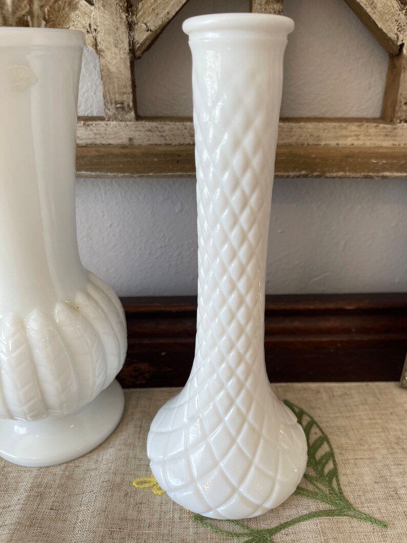 Vintage Milk Glass Flower Vase Sold Separately Antique Milk Etsy