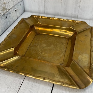 Vintage Brass Cigarette Ashtray, Antique Brass Cigarette Ashtray, Man Cave Decor, Cigar Ash Tray