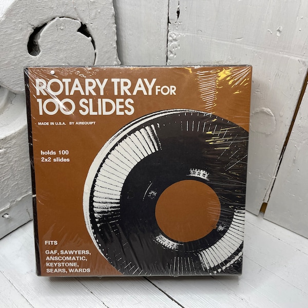 Vintage Rotary Tray for 100 Slides, Vintage Projector Slides, Vintage Photography Original Box Plastic Cover Unopened Like New 100 Slides