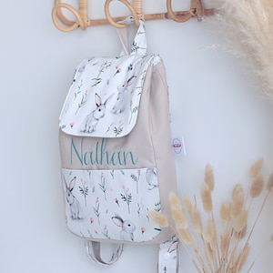Sac à dos enfant personnalisé pour maternelle, crèche, nounou pour fille, garçon, mixte lapin