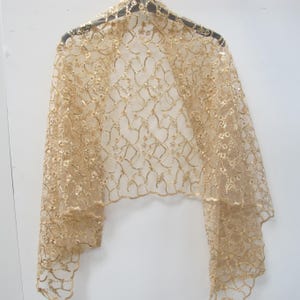 gold shrugs for dresses uk Gold Glittery Sequin Fringe Bolero | Ladies Shrug