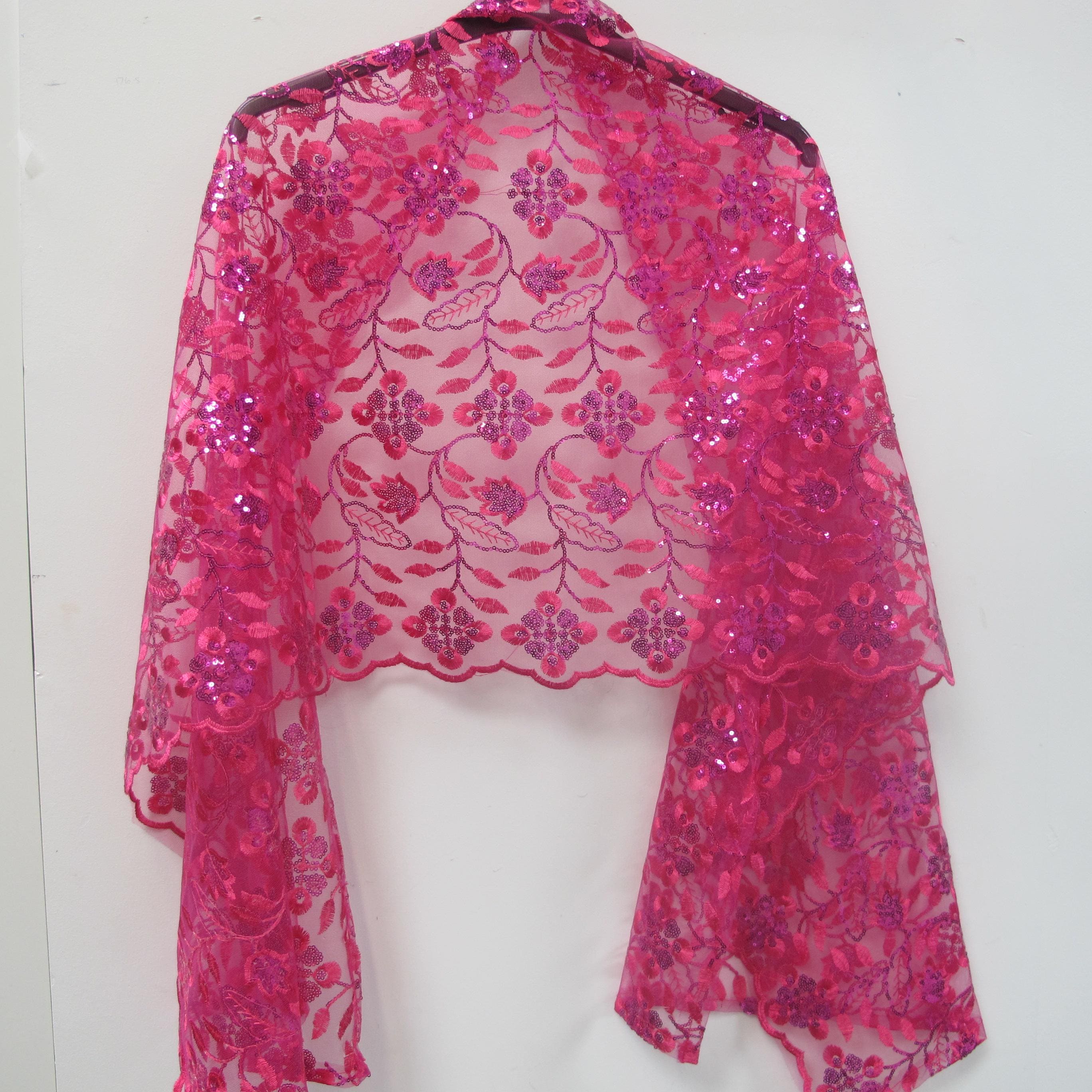 pink shrugs and boleros for evening dresses Women's Pink Mesh Bolero Shrug