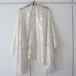 light gold colour lace net wrap scarf wedding dress cover party special occasion shawl shrug one size