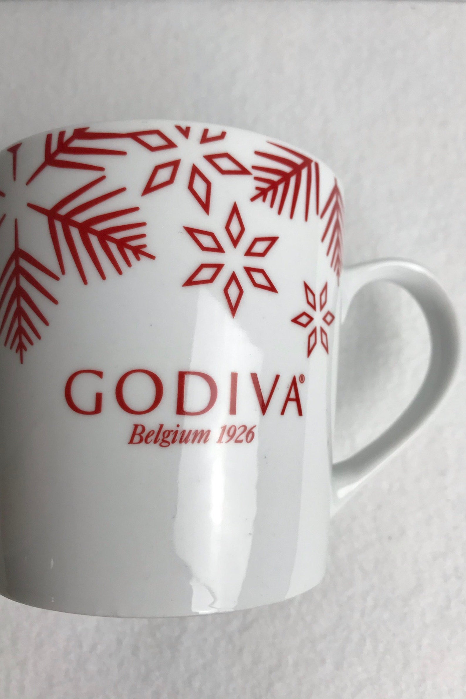Christmas Godiva Mug with Red Snowflakes Miyazaki Create Etsy