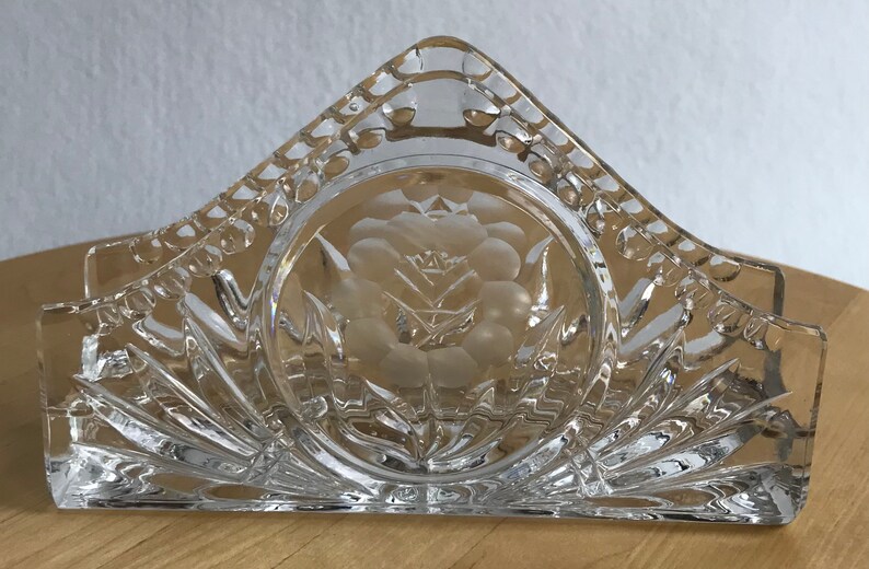Crystal Cut Glass Napkin Holder Heavy Cut Glass Napkin Etsy