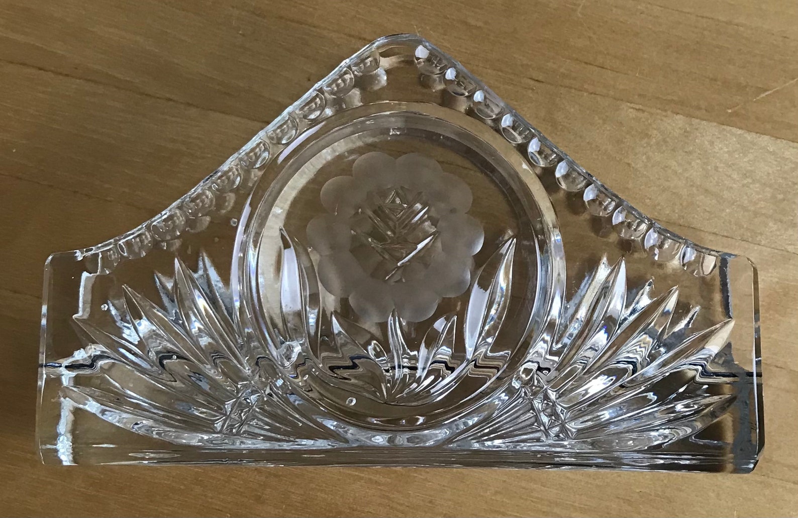 Crystal Cut Glass Napkin Holder Heavy Cut Glass Napkin Etsy