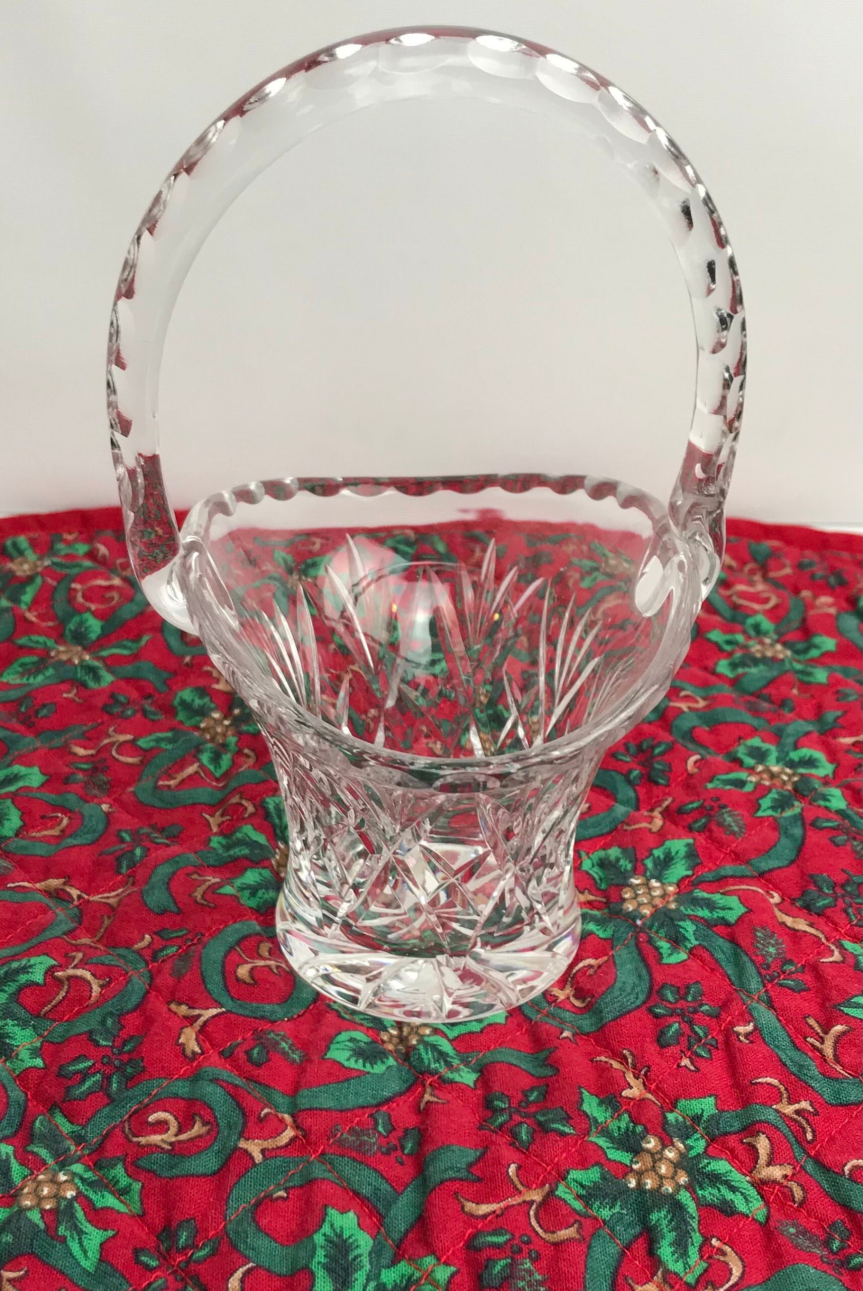 Vintage Cut Lead Crystal Basket met handvat crystal cut lood Etsy
