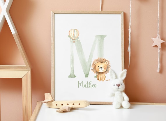 Namensposter personalisiert Buchstaben Kinderposter Poster Bilder wandbilder wandposter kinderzimmer kinderdeko Aquarell