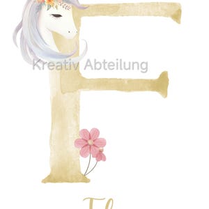 Namensposter personalisiert Buchstaben Kinderposter Poster Bilder wandbilder wandposter kinderzimmer kinderdeko Aquarell image 6