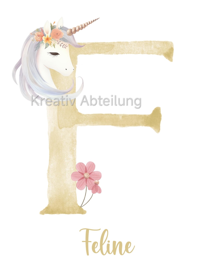 Namensposter personalisiert Buchstaben Kinderposter Poster Bilder wandbilder wandposter kinderzimmer kinderdeko Aquarell image 6
