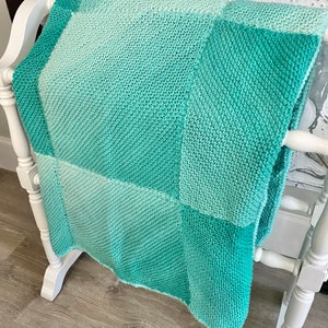 VTG Square Work Afghan Fades of Green