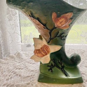 Antike Roseville Füllhorn Magnolie Vase 185-8