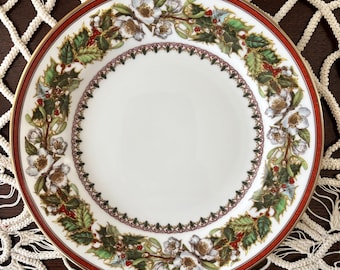 Talerz sałatkowy Vintage Spode England z motywem róży, 8 cali