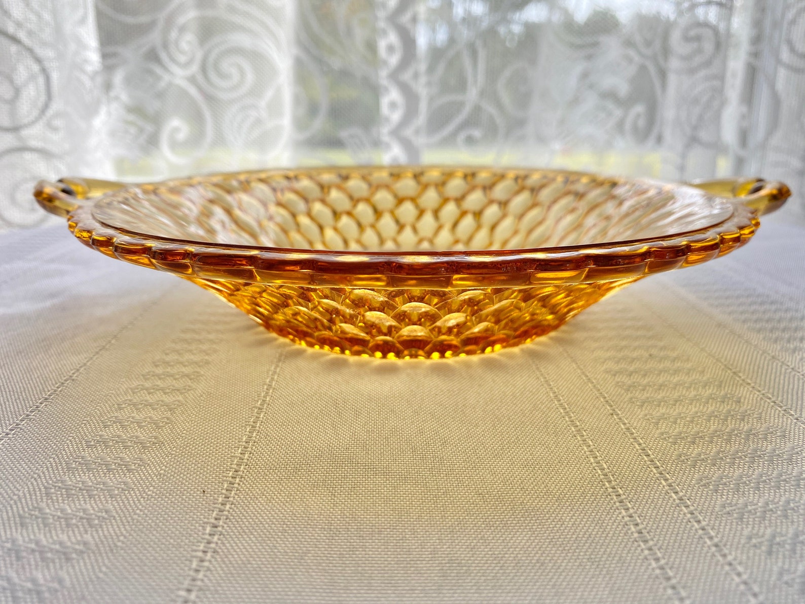 Amber Depression Glass Bowl