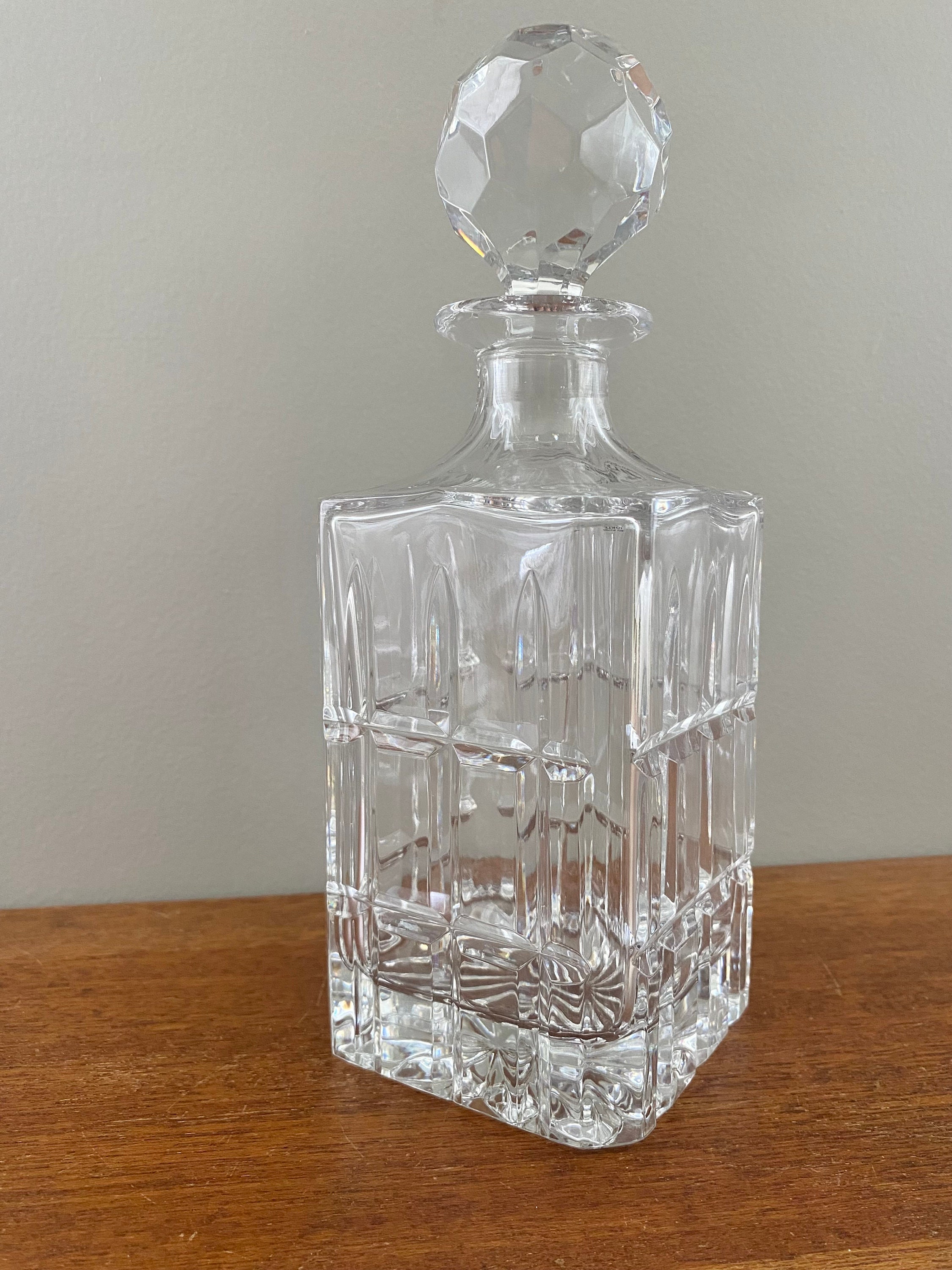 Vintage Crystal Short Crystal Decanter, No Lid, Pristine #001