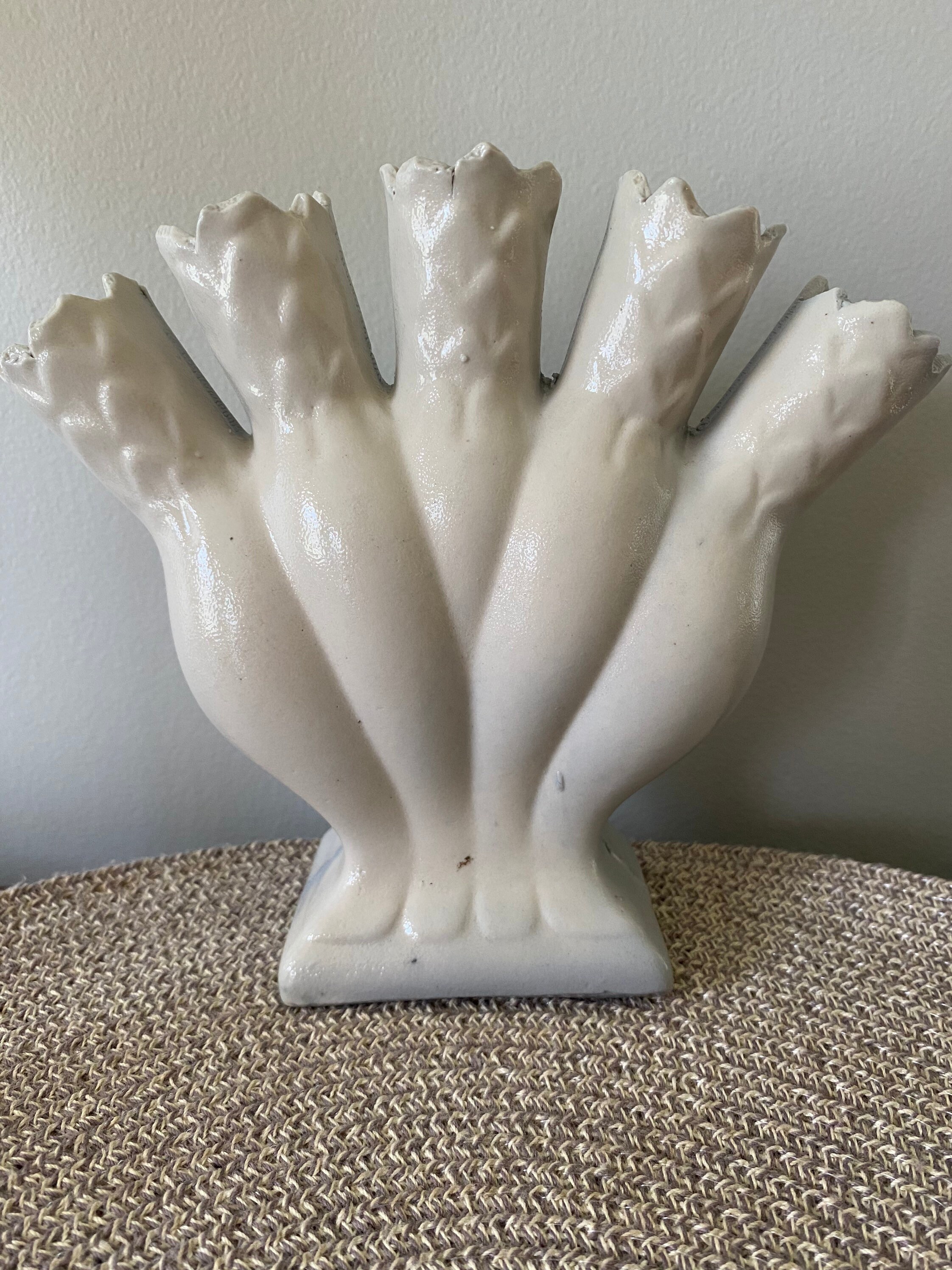 VTG Five Finger Vase Hue of Blue Etsy