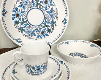Vintage Retro Blue Moon Noritake Progression China Set Pattern