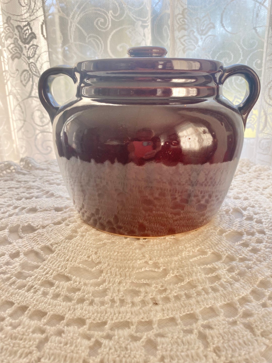 Vintage Pottery Bean Pot Made in U.S.A. Etsy