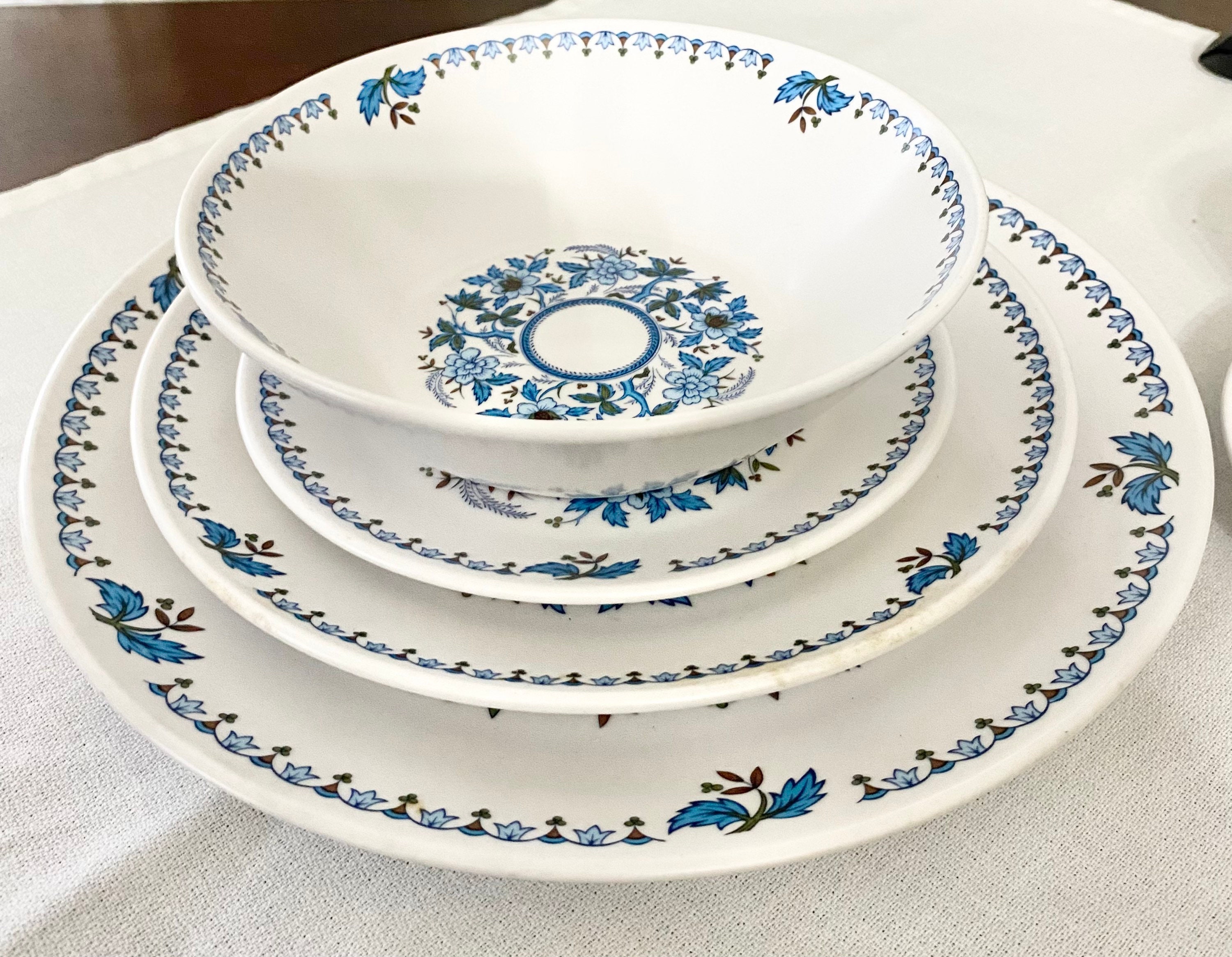 Vintage Retro Blue Moon Noritake Progression China Set Pattern