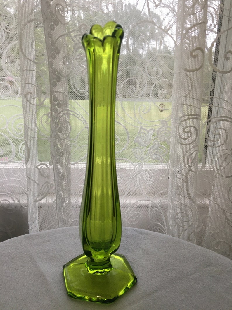 Westmoreland 9 3/4 Green Swung Bud Vase Etsy