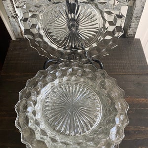 Vintage American Pattern Salad / Dessert Plates by Fostoria Set of Two