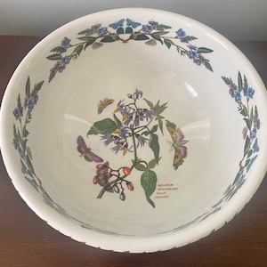 VTG Port Meirion Botanic Garden 9 ”große Salat- / Servierschüssel Solanum Dulcamara Woody Nightshade RAR 1972