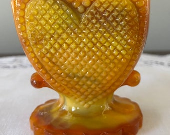 Vintage Degenhart Slag Glass Toothpick Holder/Dresser Trinket