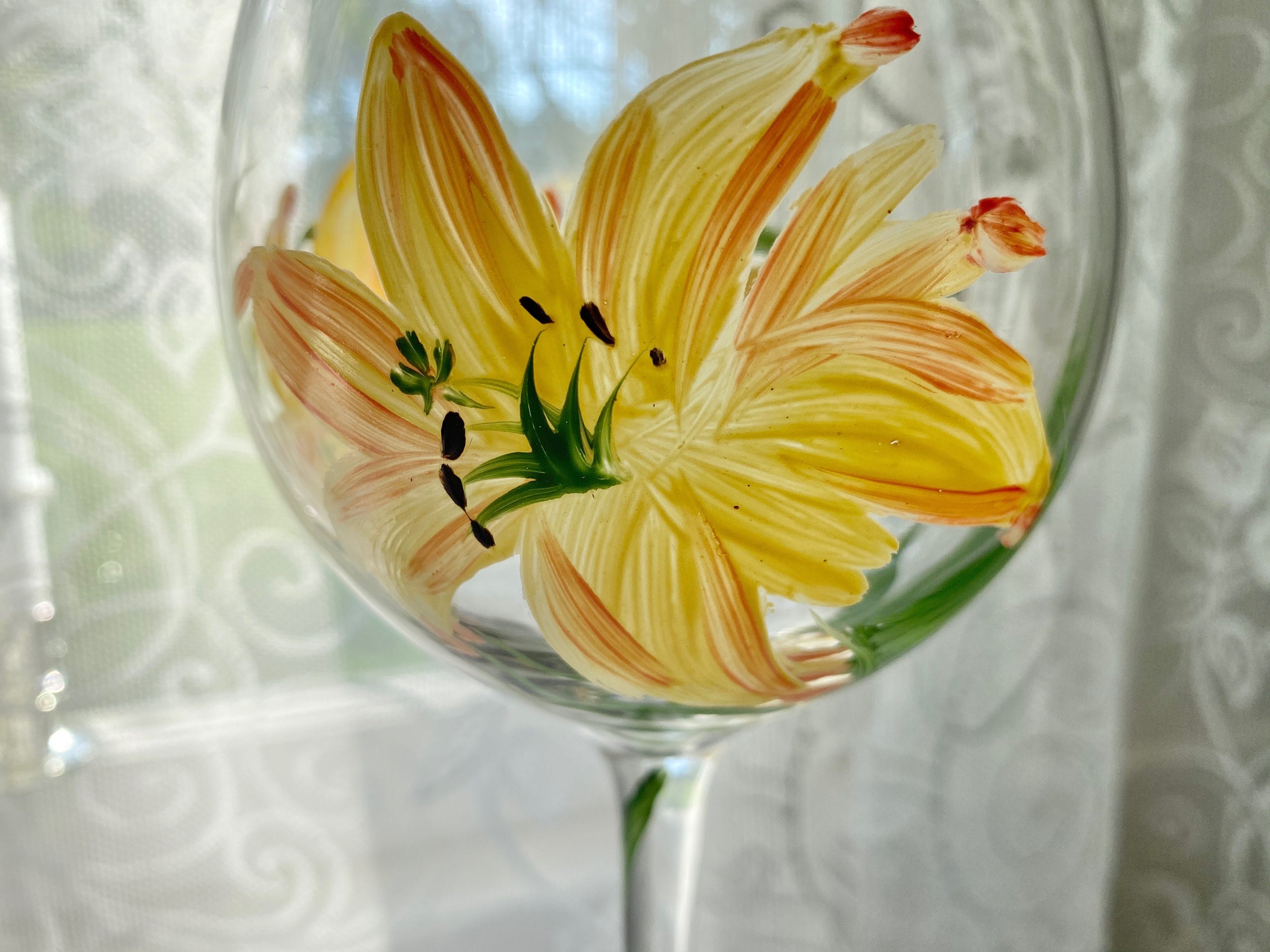 Set Di 4 Bicchieri Da Vino Dipinti A Mano – Albero Delle Quattro Stagioni, Calici Colorati Con Foglie E Fiori, Regalo Per Matrimoni E Compleanni