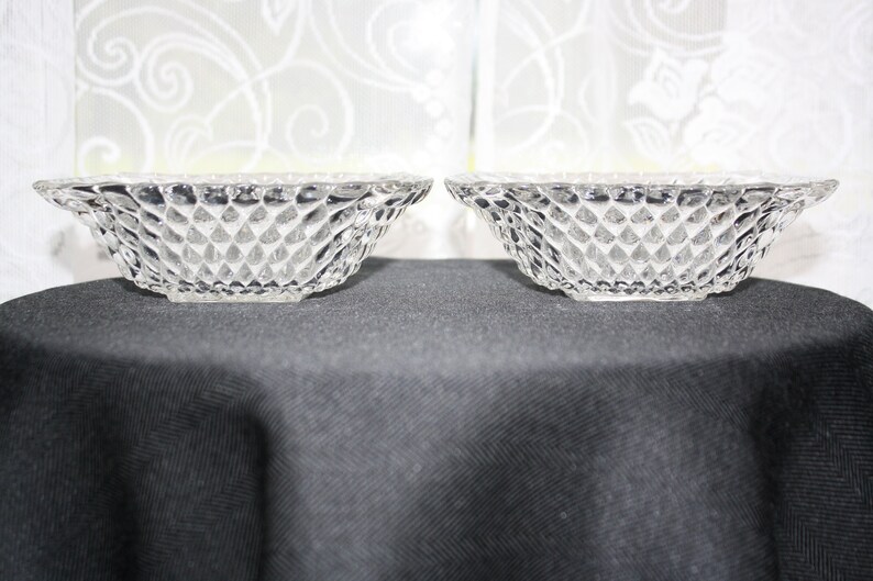 Vintage Indiana Glass Diamond Point Bowl Set - Etsy