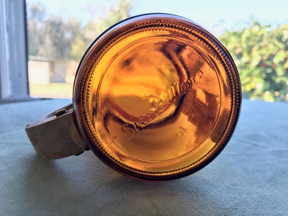 Vintage Siesta Ware 6 Small Amber Glass Souvenirs Seattle and Cowboy Boots with Wooden Handle Set of Two Vintage Siesta Ware 6 Small Amber Glass Souvenirs Seattle and Cowboy Boots with Wooden Handle Set of Two