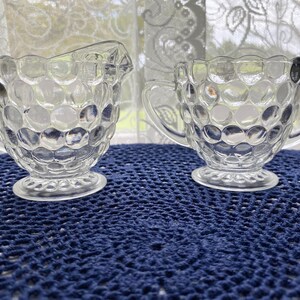 Vintage Anchor Hocking Bubble Pattern Cream & Sugar Set