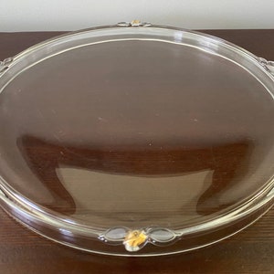 Piatto da torta vintage in cristallo rosa dorato Mikasa