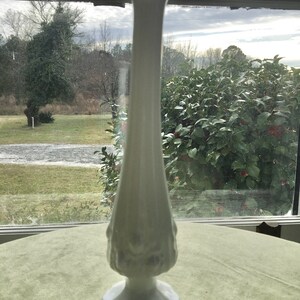 Fenton Swung Bud Vase Rose Milk Glass