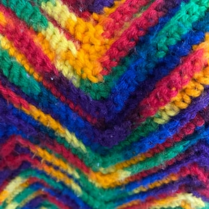 VTG Rainbow Zig Zag Afghan