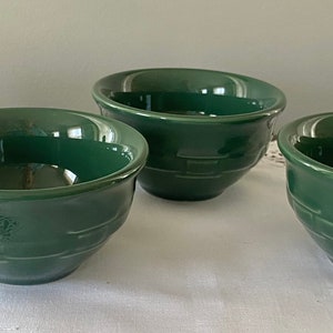 Retired Longaberger Pottery Woven Traditions Dessert Bowl Set of Four Ivy Green