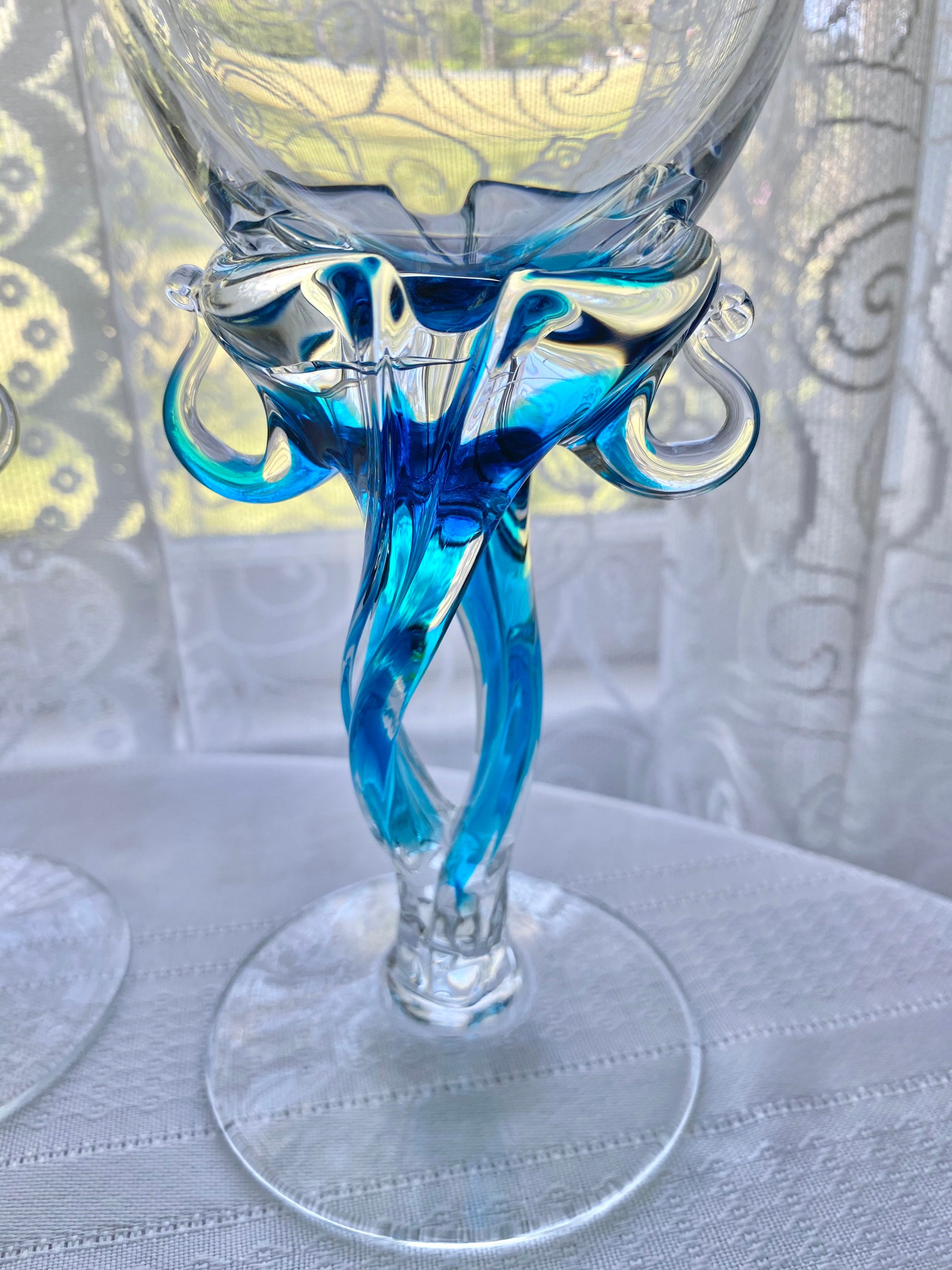 Buy Vintage Jozefina Krosno Art Glass Wine Set of Three