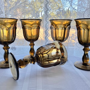 VTG Imperial Glass Old Williamsburg Goblet Set of Four w/Bonus Free Glass