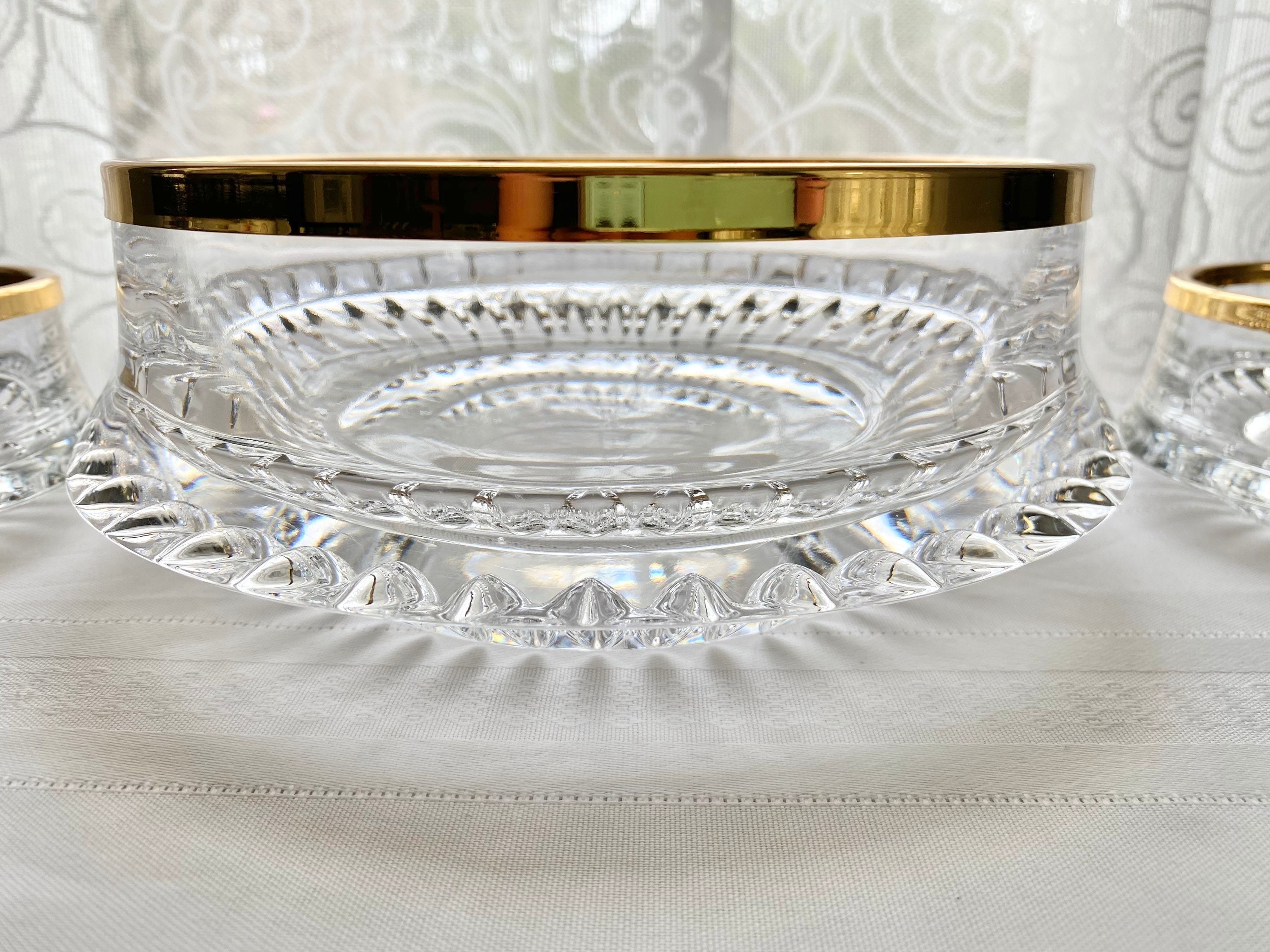 Vintage Lead Crystal Brama Serving Bowl Set Handmade in Etsy UK