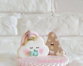 Cloud/Raimbow Cake Topper - Cake Topper Cloud/Rainbow - Personalized Wedding Favor - First Birthday - Fake Cake - Dummy Cake
