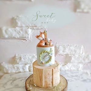 Woodland Dummy Cake - Fake Cake - Enchanted Forest Cake - Enchanted Forest Cakes - Woodland Animals Cake -Ribbon Cake