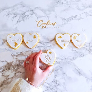Cookies Gold - Biscotti d'oro - Wedding Cookies - Testimoni Cookies - Damigella - Proposta-Invito -Biscotti preziosi-Matrimonio-segnaposto