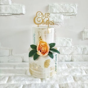 Naked Rustic Cake - Dummy Cake - Fake Cake - Birthday Cake - Wedding Cake - Gold - Mr & Mrs