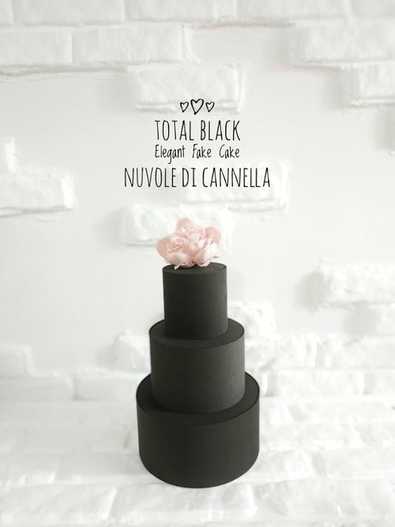 Fake Cake Elegant Total Black Torta finta Dummy Cake Birthday Cake Torta da  cerimonia Compleanno Wedding Cake Dark Gothic Cake -  Italia