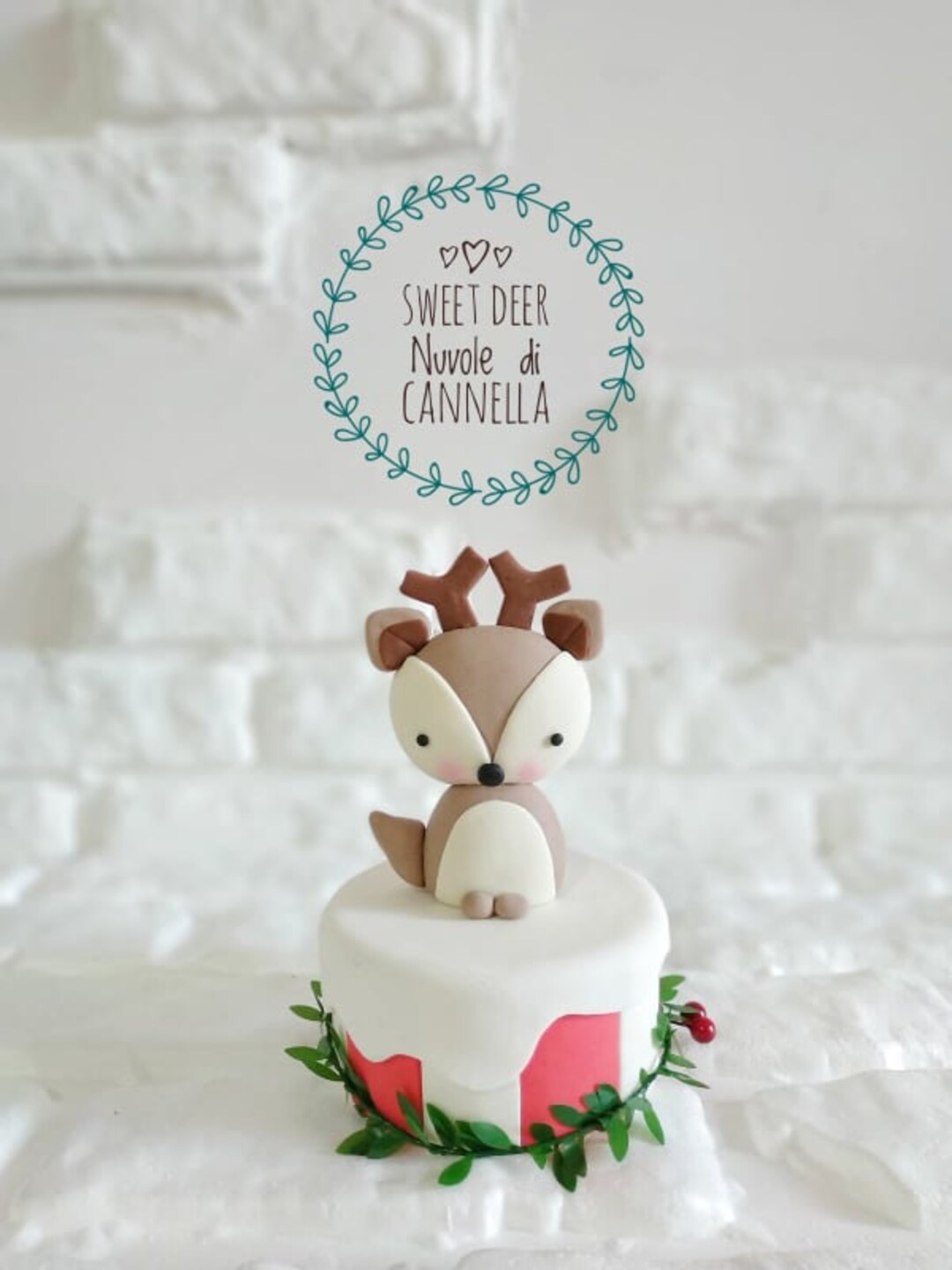 Baby Deer Cake Topper Woodland Animal Stag Reindeer Forest Animals