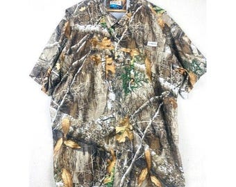 Magellan Outdoor Realtree Edge Fish Gear Camo Short Sleeve Shirt 3XL Relaxed Fit