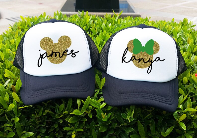 Custom Name Head Mickey Minnie Disney Trucker Hats Disney Trucker Hats Halloween Hat Disney Land Adult or Kid Trucker Hats